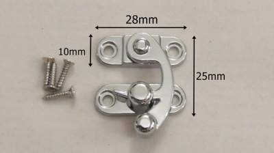 Chrome Finish Box Clasp - spring fitting